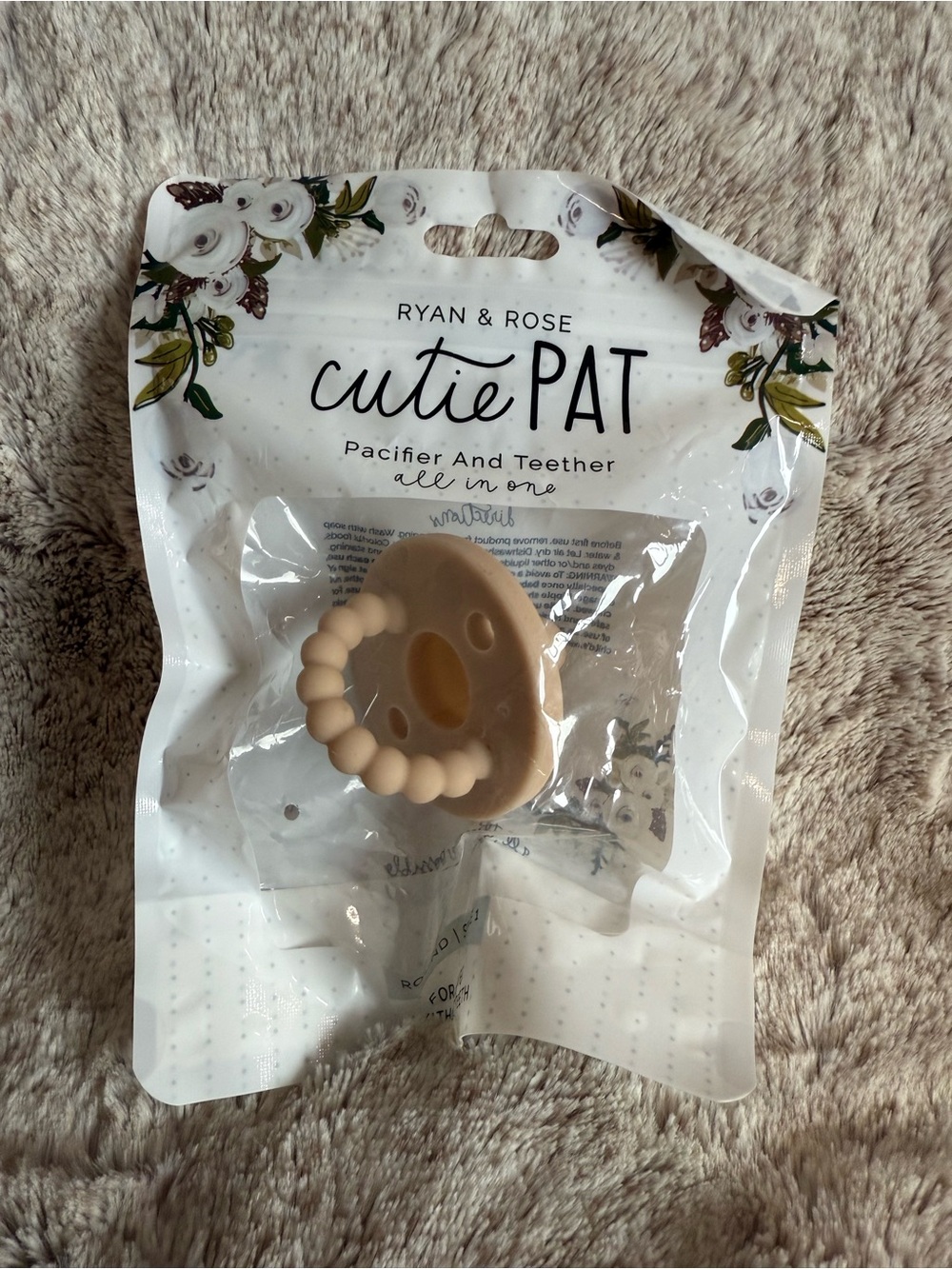 Ryan & Rose Cutie Pat Pacifier - Tan Color